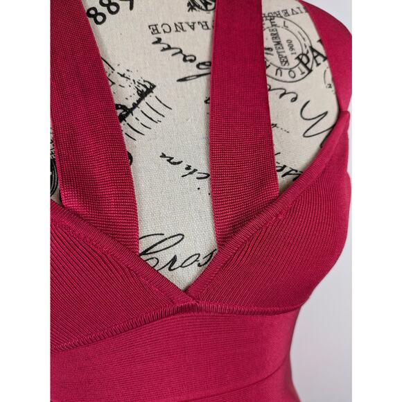 Armani Womens Sm Dress Red Bandage Certificate Authentic Cosmopolitan Strappy - Picture 2 of 16